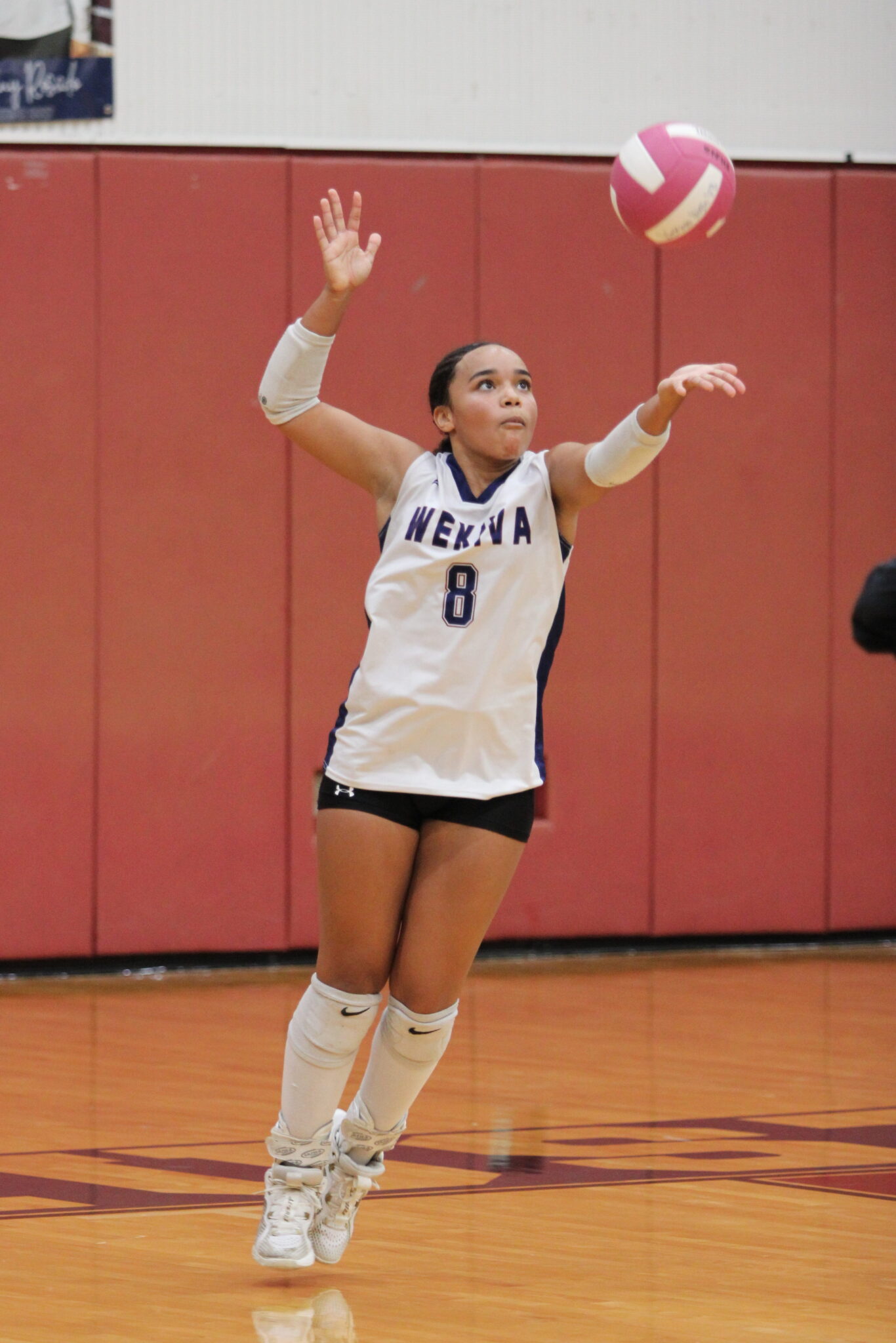 Isabella Espada prepares to beam a serve over to South Lake.