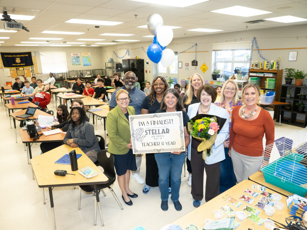 OCPS leadership surprised Jennifer Bennett in her classroom on Oct. 5.