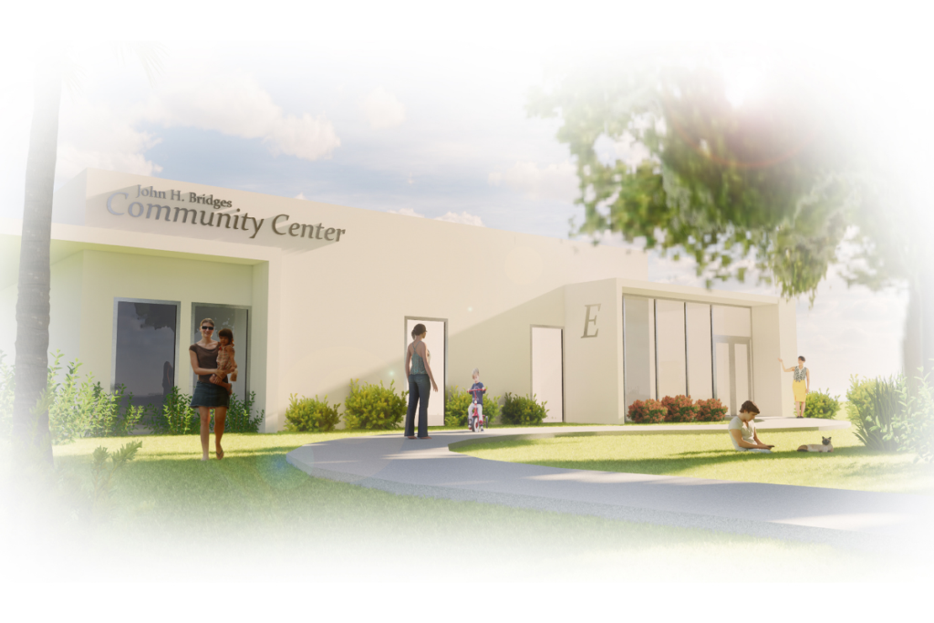 A conceptual rendering shows the proposed replacement for Building E at the John H. Bridges Community Center in Apopka. Orange County commissioners unanimously approved a $1.78 million construction contract Tuesday for the project, which is expected to be completed in December 2027.