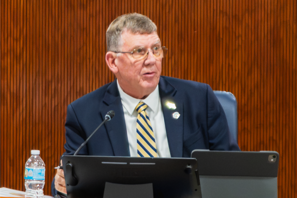 Apopka City Commissioner Sam Ruth attends the Oct. 7 City Commission meeting. In an Oct. 15 Facebook post, Ruth praised the restoration of the Lust Road reclaimed water facility, crediting city staff, local leadership and the St. Johns River Water Management District for bringing the facility back into operation.
