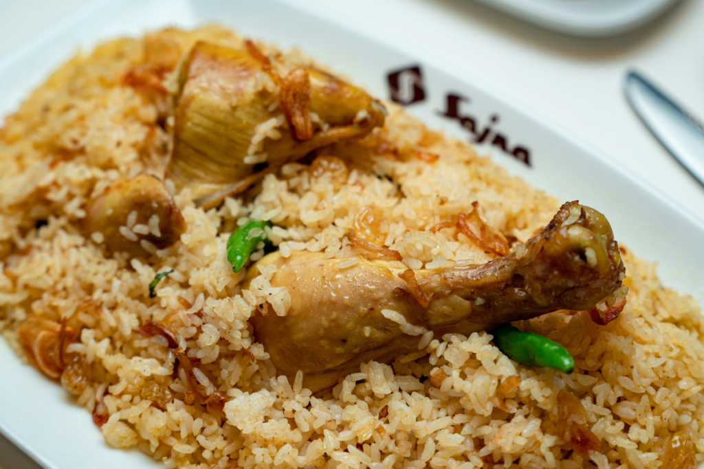 A chicken and rice dish